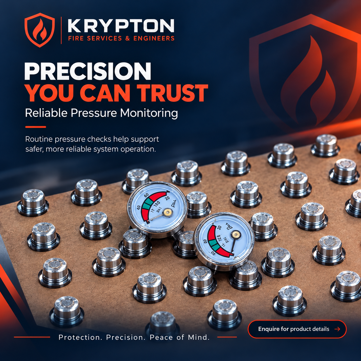 Krypton precision pressure gauge promotional showcase