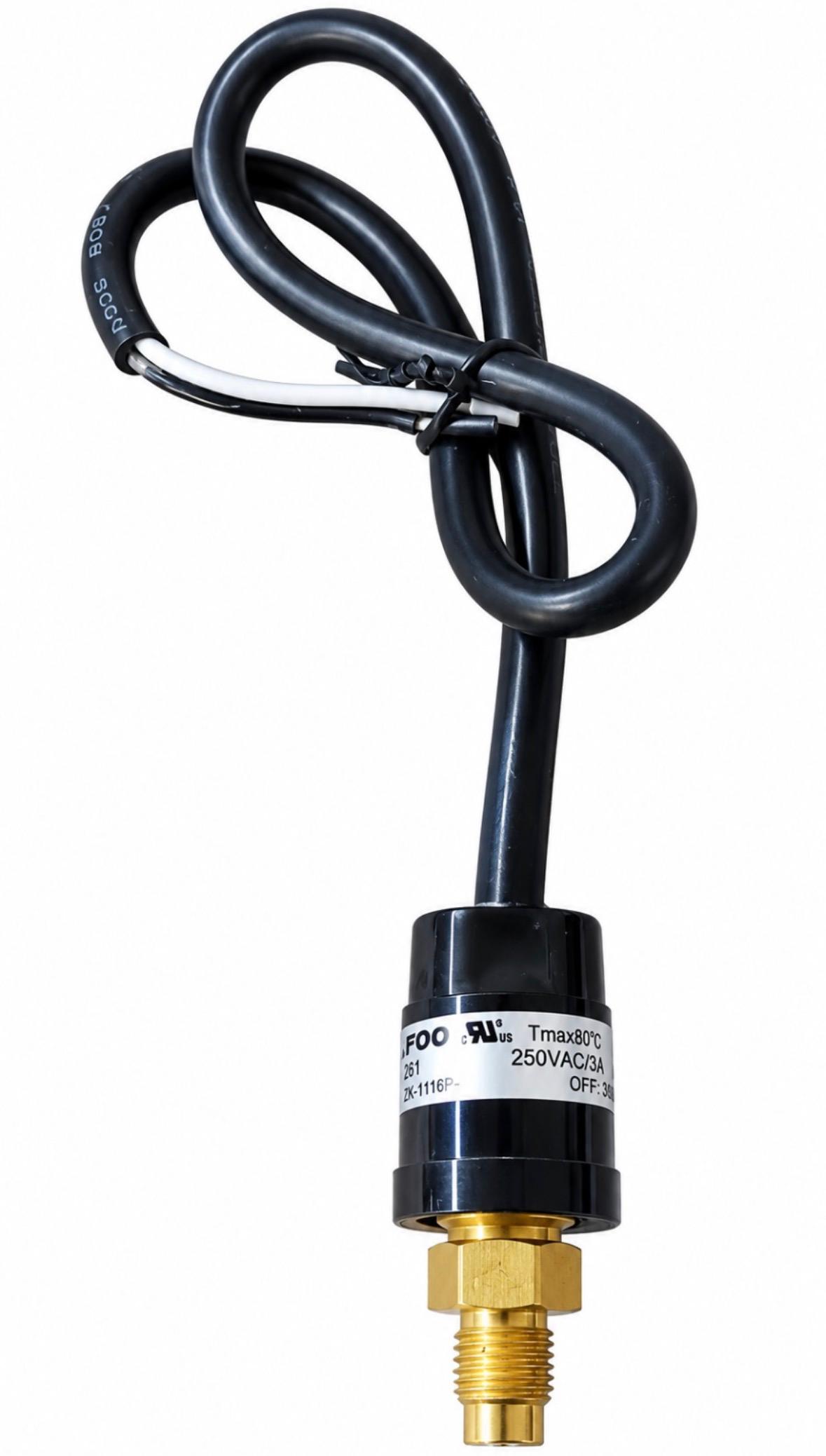 Pressure switch with cable and threaded connection